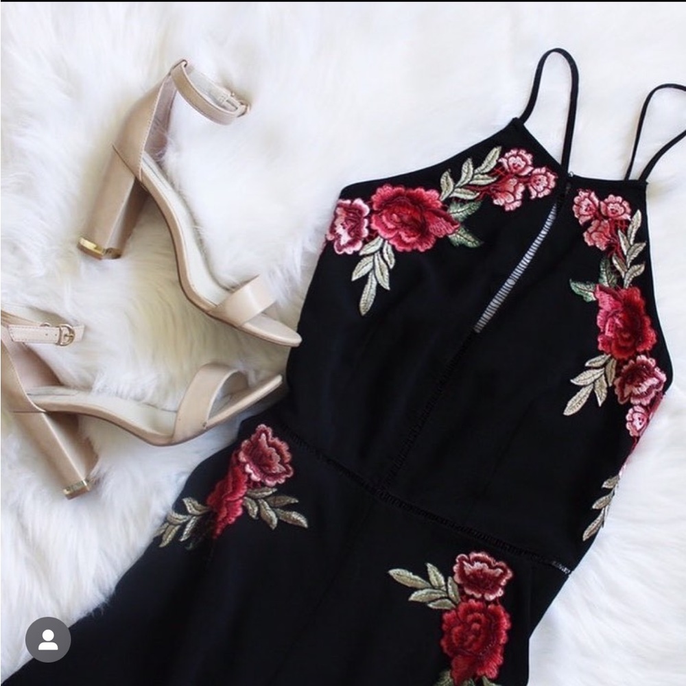 Gianni Bini Floral Embroidered Jumpsuit